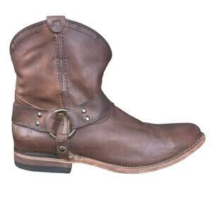 Frye Women’s Wyatt Brown Leather Harness Western Boots Size US 9.5 B
